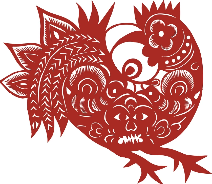 中国风中式传统喜庆民俗人物动物窗花剪纸插画边框AI矢量PNG素材【289】